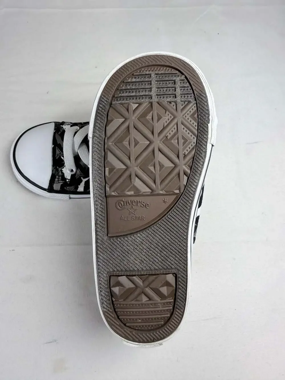 Converse Chuck Taylor All Star 1V Shark Bite Infant Size 8 Black White High Top